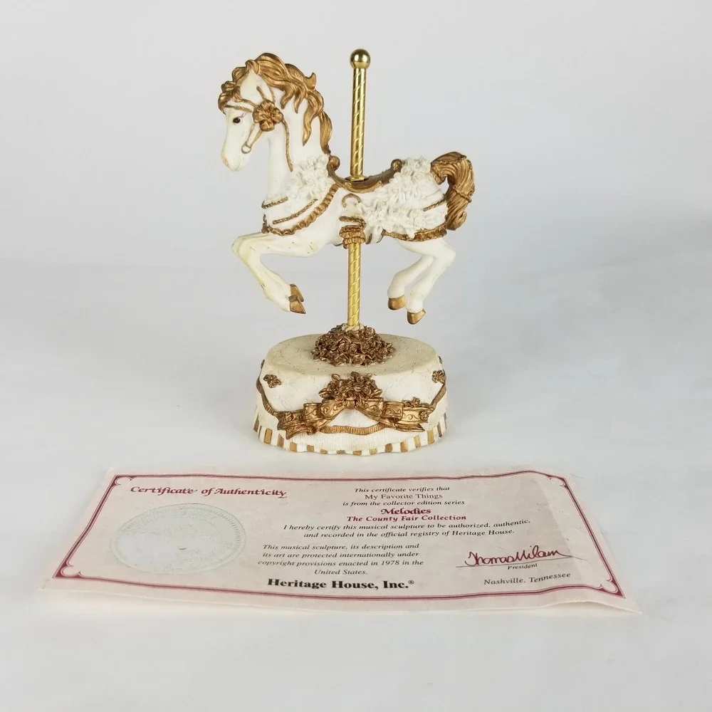 Carousel Horse‎ Melodies County Fair Collection My Favorite Things White & Gold